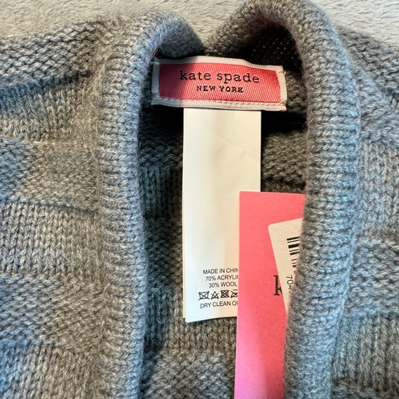 NWT Kate Spade Texture Stripe Belted Ruana Gray - Picture 4 of 8